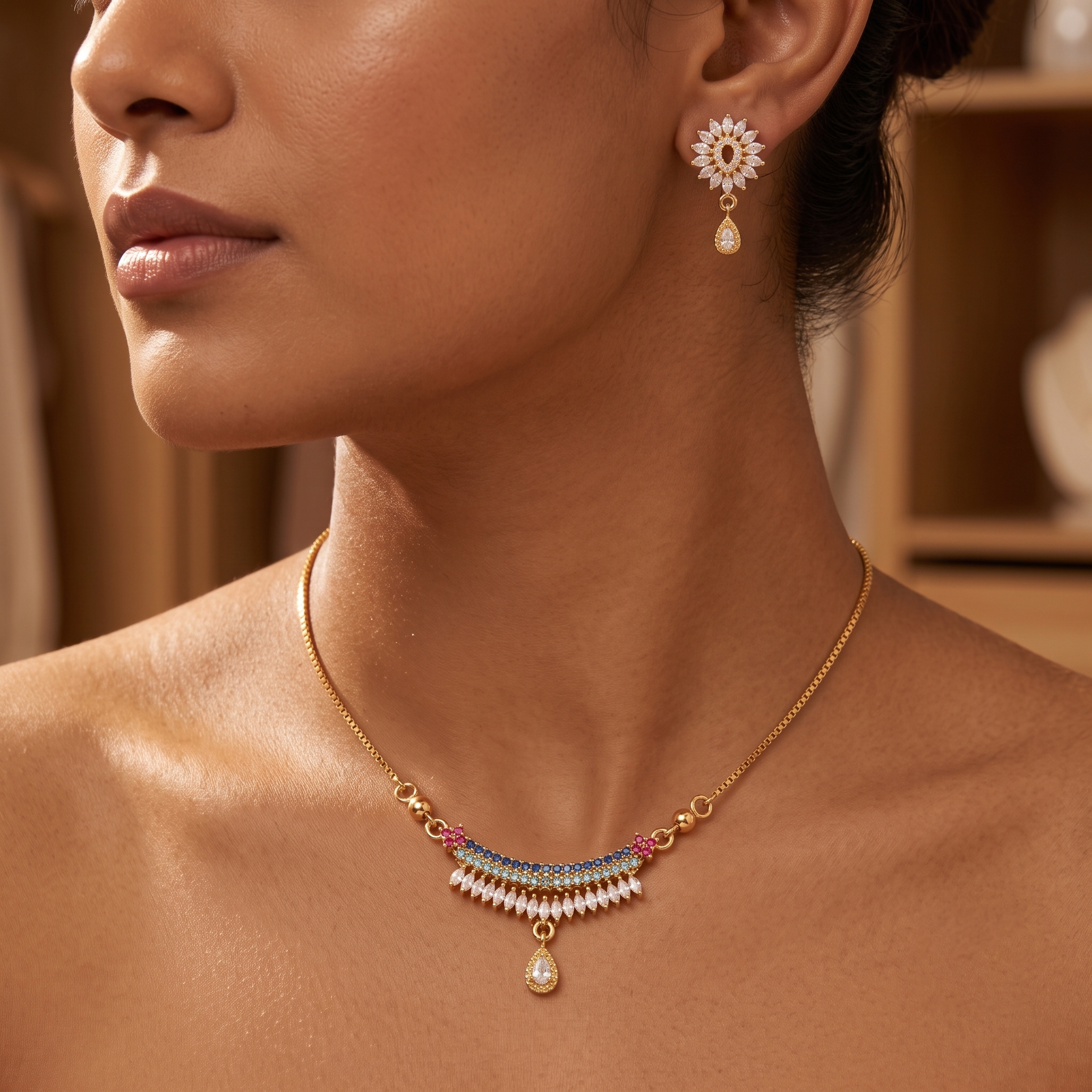 Zarvea Mehfil Arc – Multicolour Jewellery Set for Women
