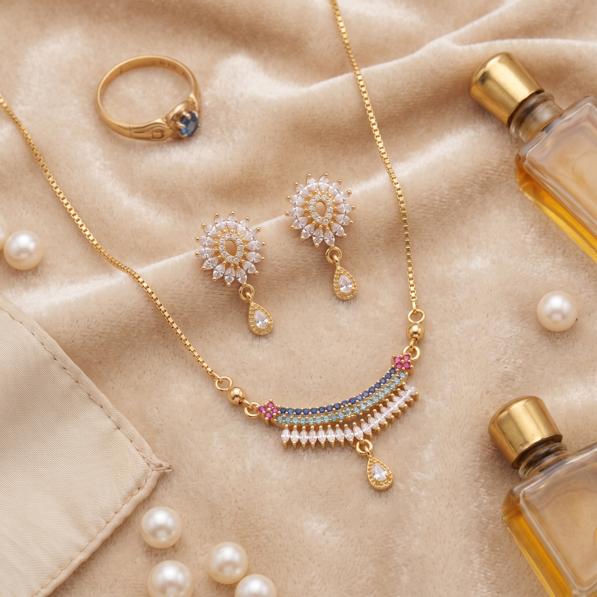 Zarvea Mehfil Arc – Multicolour Jewellery Set for Women